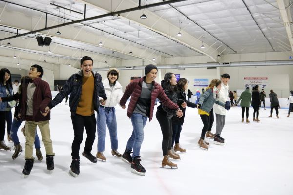Edmonds Community College students skating