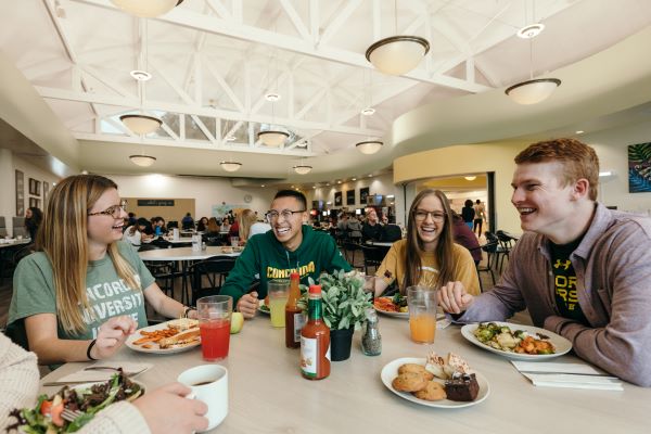 concordia students in cafeteria